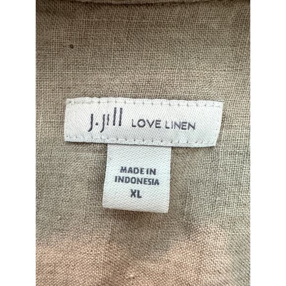J.JILL | Love Linen Beige Long Sleeve Tunic Top 100% Linen | XL - Picture 6 of 8